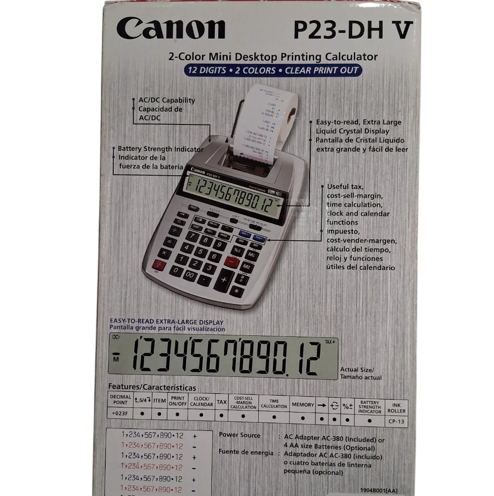 Canon P23-DH V 2- Color Mini Destop Printing Calculator